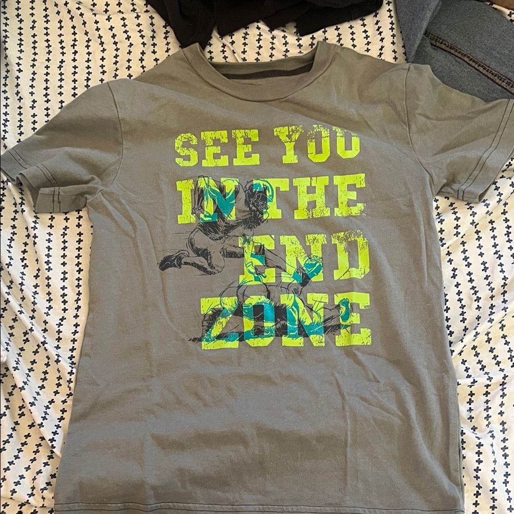 Circo Gray Tee with Neon Green Print